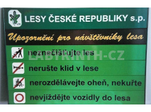 informační tabule pro Lesy ČR (cedule na plot)