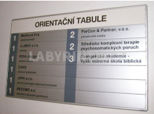 Hlavní informační tabule v hliníkovém lamelovém (modulárním) provedení