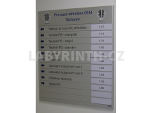 Hlavní informační lamelová tabule, pravý sloupec tištěný na běžné tiskárně