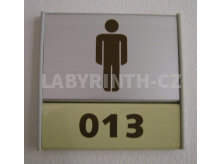 Cedulka ke dveřím - štítek s piktogramem označující WC muži