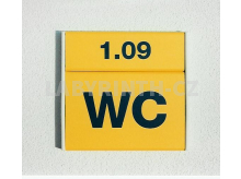 Cedulka ke dveřím - štítek označující WC