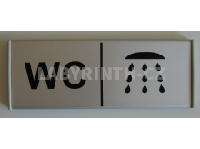 Cedulka ke dveřím - štítek označující WC a sprchu (piktogram)