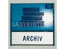 Cedulka ke dveřím - štítek s piktogramem archivu