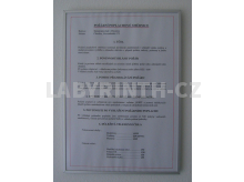 Požární a poplachové směrnice v hliníkovém rámečku, formát A4