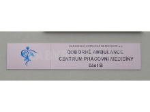 Označení budovy - hliníková cedule v hliníkovém rámu