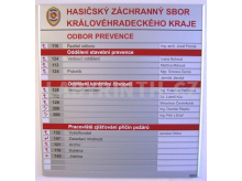 Hlavní informační tabule do vstupní haly se snadnou výměnou jmen a s vlastním tiskem